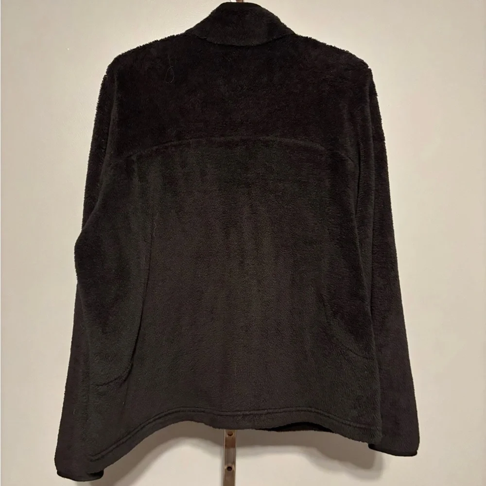 Lands’ End Full Zip Fleece Jacket Black Women’s Size L (14/16) Cozy Layer